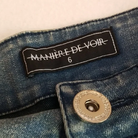 *LAST CHANCE ITEM! *  Maniere De Voir Super-Stretch Cargo Skinny Jeans - Picture 4 of 5